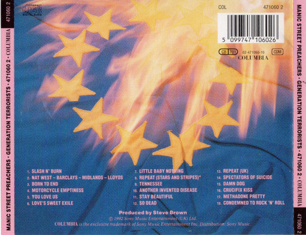 Manic Street Preachers – Generation Terrorists - CD