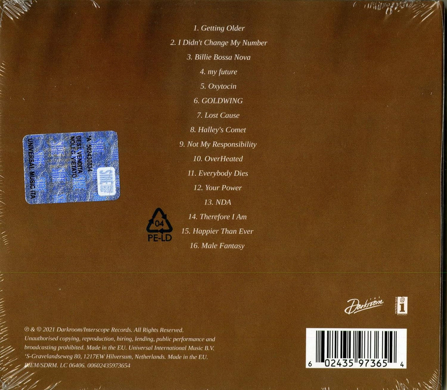 Bllie Eilish - Happier Than Ever - CD