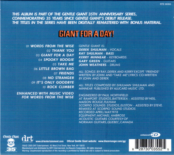 Gentle Giant – Giant For A Day - CD