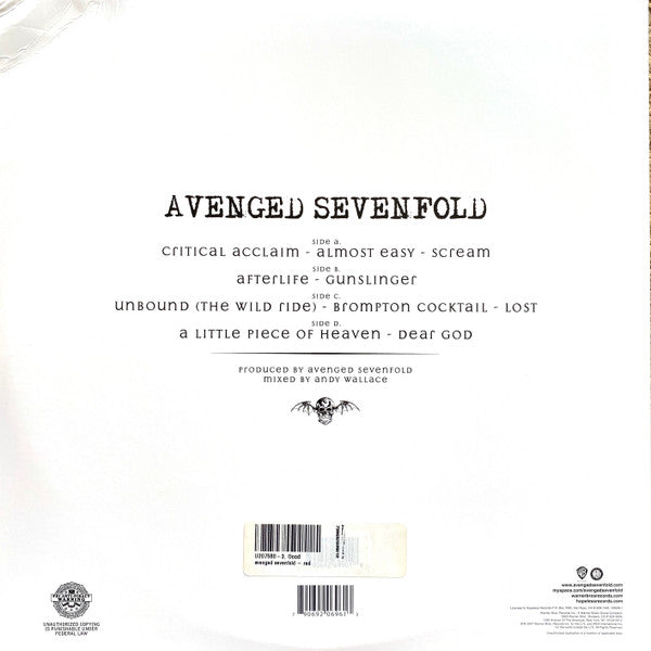 Avenged Sevenfold – Avenged Sevenfold - LP Rojo