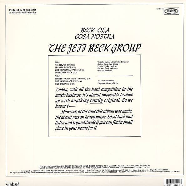 Jeff Beck Group – Beck-Ola LP