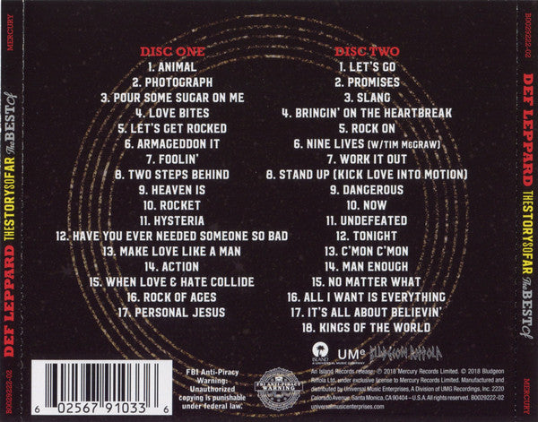 Def Leppard – The Story So Far: The Best Of - CD