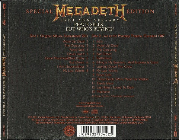 Megadeth – Peace Sells... But Who's Buying? - CD