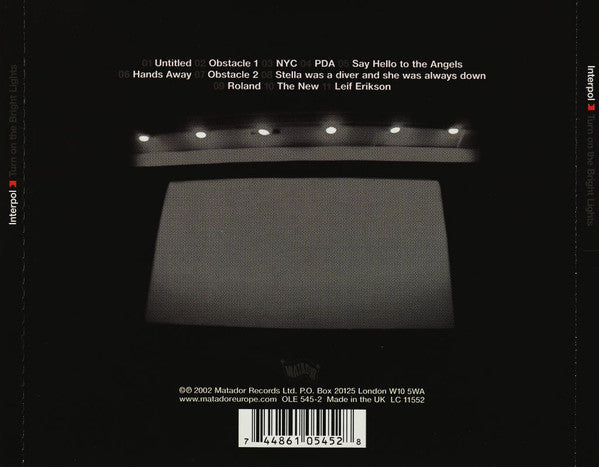 Interpol – Turn On The Bright Lights - CD