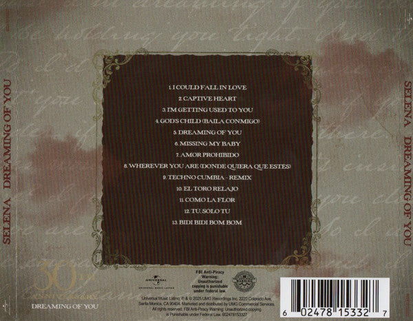 Selena – Dreaming Of You - CD