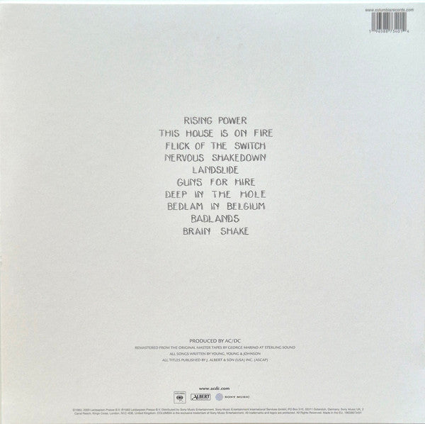 AC/DC – Flick Of The Switch - LP Dorado