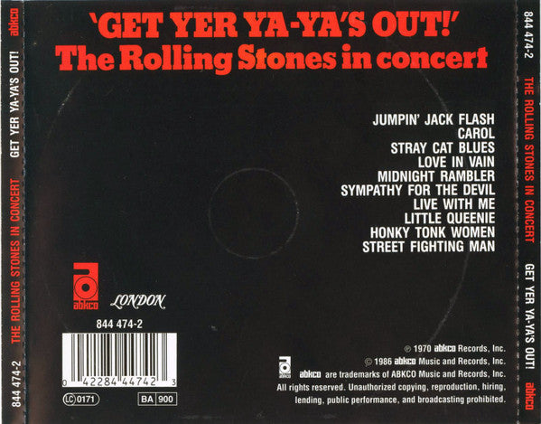 The Rolling Stones – Get Yer Ya-Ya's Out! In Concert CD