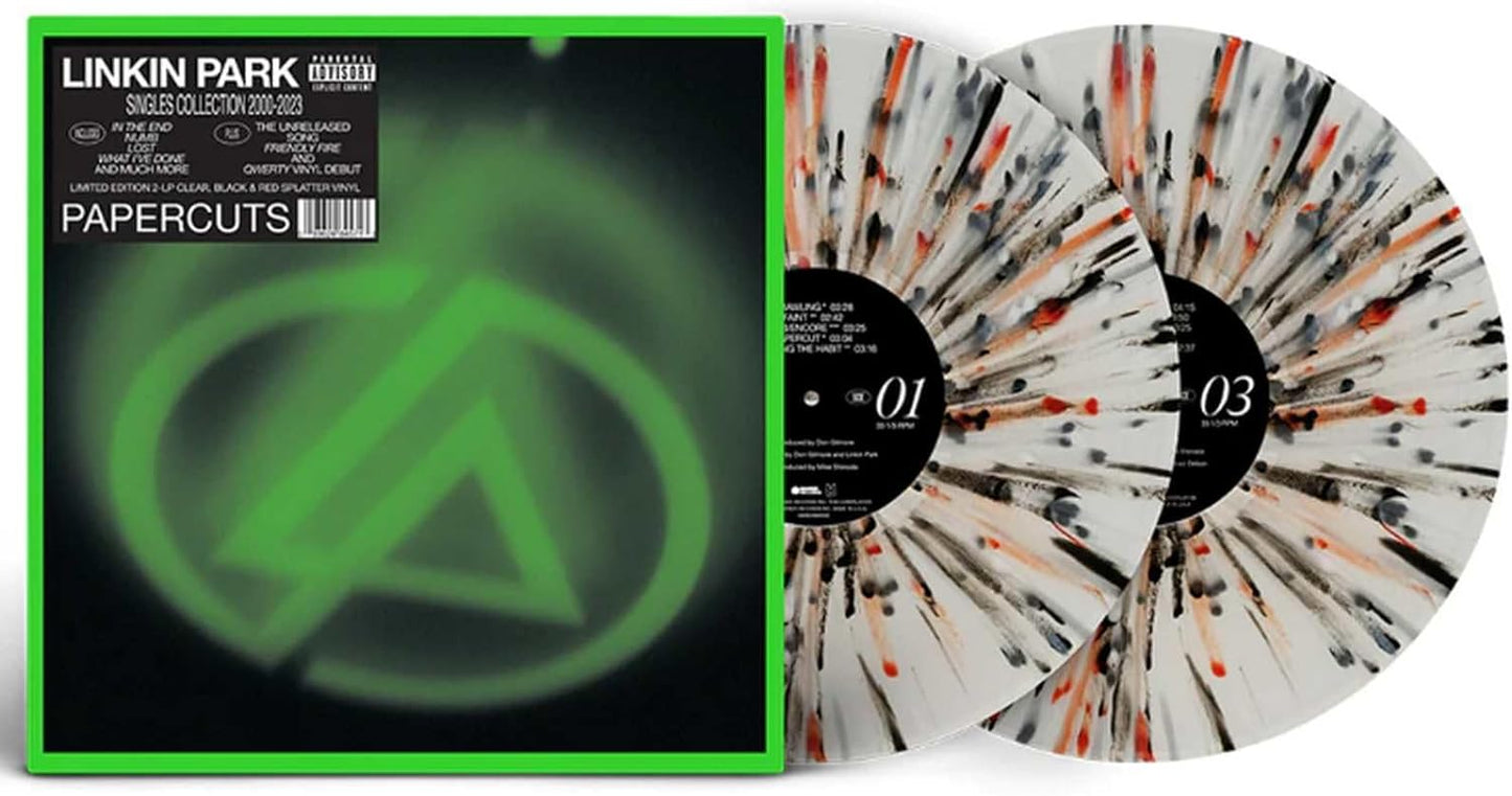 Linkin Park - Papercuts Singles Collection 2000-2023 - LP Splatter Transparente Negro Rojo