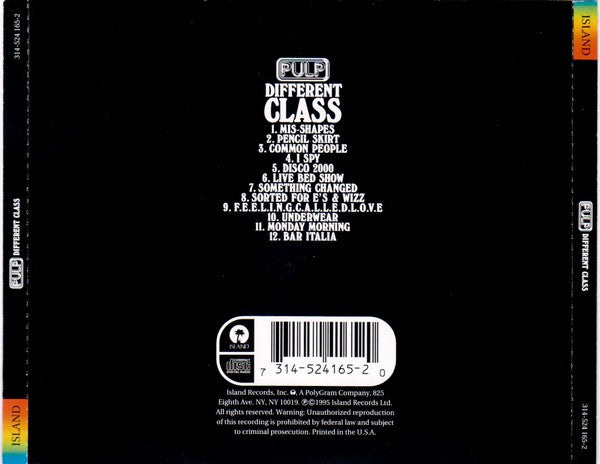 Pulp – Different Class - CD