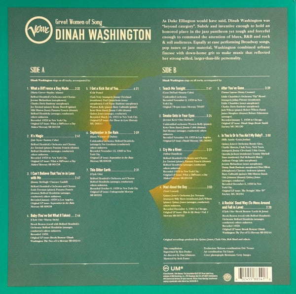 Dinah Washington – Great Women of Song - LP