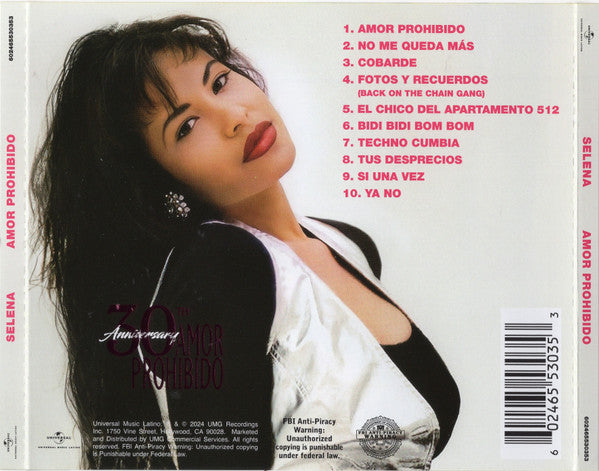 Selena – Amor Prohibido 30 Aniversario - CD