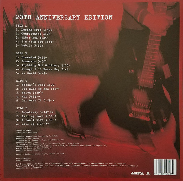 Avril Lavigne - Let Go 20 Aniversario - LP Rojo
