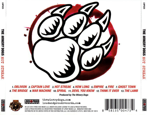 The Winery Dogs – Hot Streak - CD