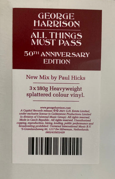 George Harrison - All Things Must Pass 50Th Anniversary Lp Triple de Color