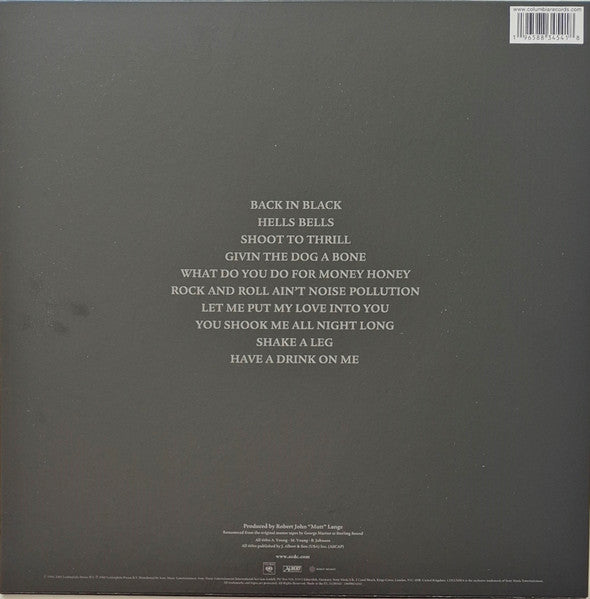 AC/DC – Back In Black - LP Dorado