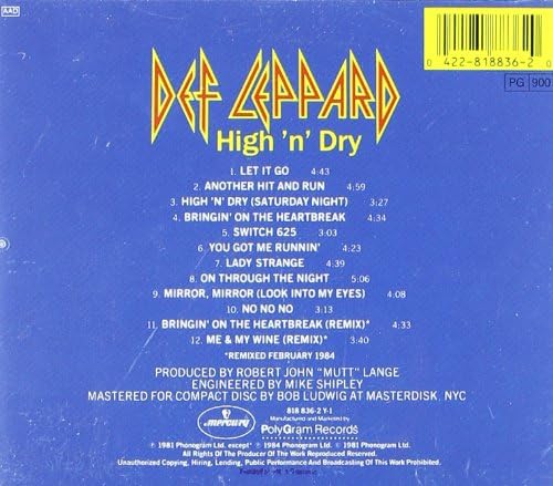 Def Leppard – High 'n' Dry CD