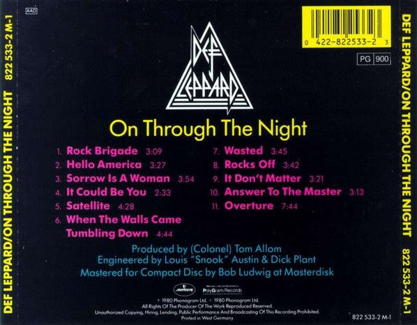 Def Leppard – On Through The Night - CD