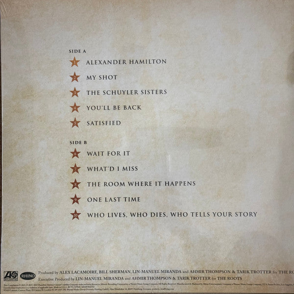 Hamilton: 10 Shots (Highlights From The Original Broadway Cast Recording) - LP Rojo
