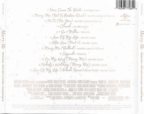 Jennifer Lopez – Marry Me (Original Motion Picture Soundtrack) - CD