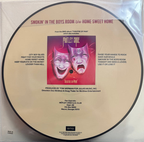 Mötley Crüe – Smokin’ In The Boys Room/Home Sweet Home RSD 2025 - LP Picture Disc