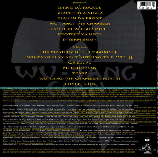Wu-Tang Clan – Enter The Wu-Tang (36 Chambers) - LP