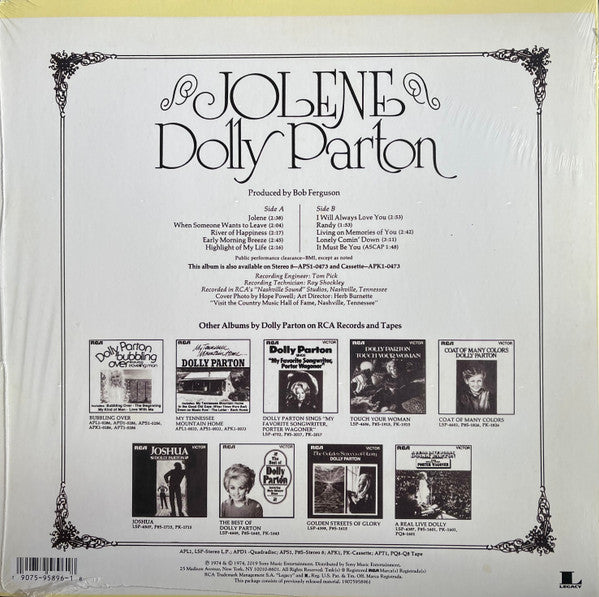 Dolly Parton – Jolene - LP