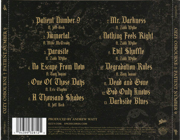 Ozzy Osbourne – Patient Number 9 - CD