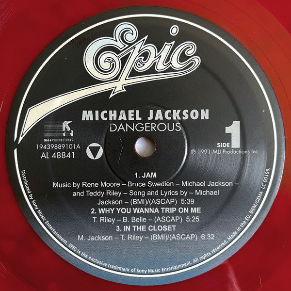 Michael Jackson – Dangerous - LP Rojo/Negro